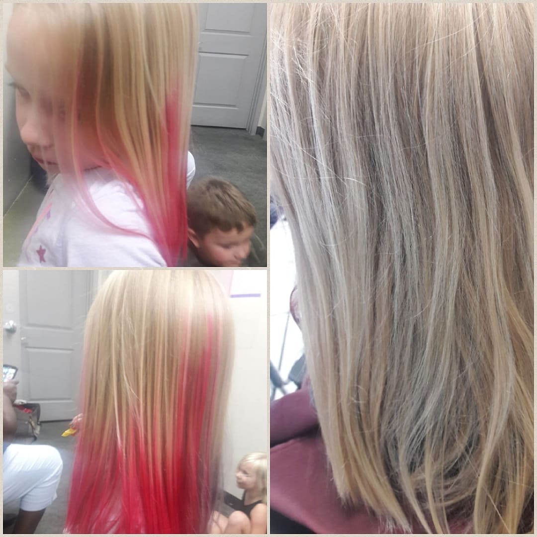 Services 9 Children’s balayage hair color with soft pastel tones at Shear Perfections in Palmdale, CA